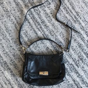 Black Leather Coach Crossbody Purse